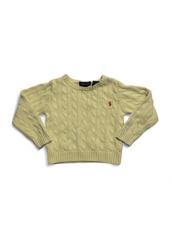 Ralph Lauren Other - Ralph Lauren Cable Knit Sweater Yellow Kids 3T Pony Logo Cotton